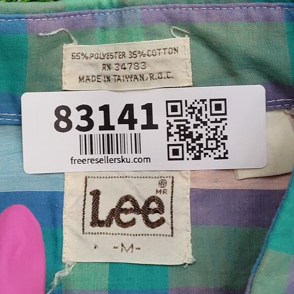 Vintage 80s LEE Western Hippie Shirt S/M 20x30 Plaid Snap USA - Picture 7 of 10